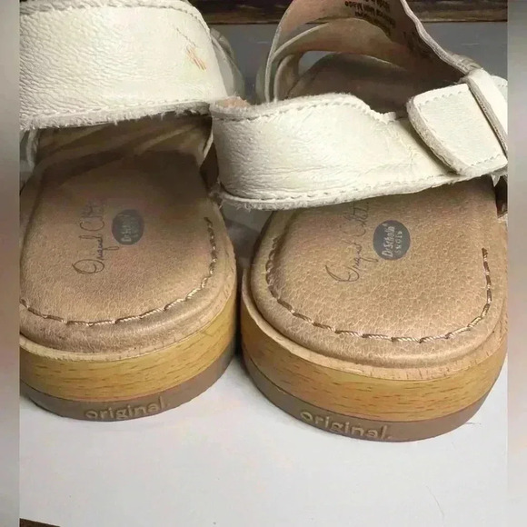 Dr. scholl’s sling back leather strappy sandal ruched square toe cushion 8,5 - Picture 6 of 9